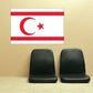 Cyprus North flag sticker with red crescent and star on white field