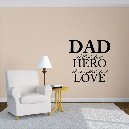 Image of Dad A Sons First Hero Wall Decal