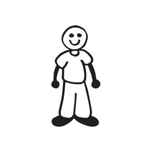 Dad bald decal featuring black outline cartoon bald man