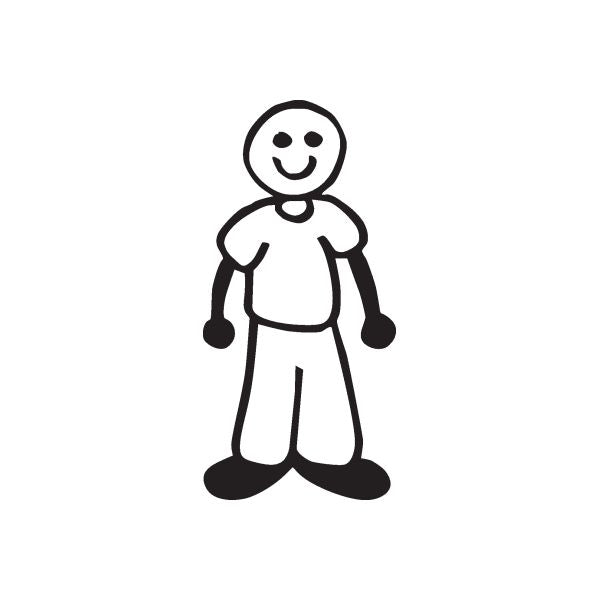 Dad bald decal featuring black outline cartoon bald man