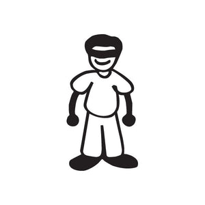 Blindfolded dad decal of cartoon man in blindfold and shorts