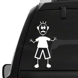 Car window decal sticker with cartoon dad character illustration