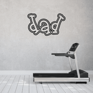 Dad wall decal in outlined cursive lettering
