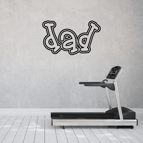 Dad wall decal in outlined cursive lettering