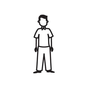 Dad in suit decal with black line art of a suited man