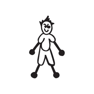 Dad mischievous decal, black cartoon stick-figure character with arms and legs