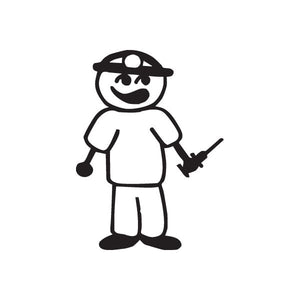 Black nurse dad cartoon decal with stethoscope