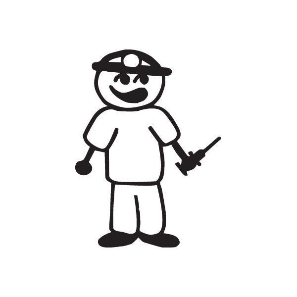 Black nurse dad cartoon decal with stethoscope