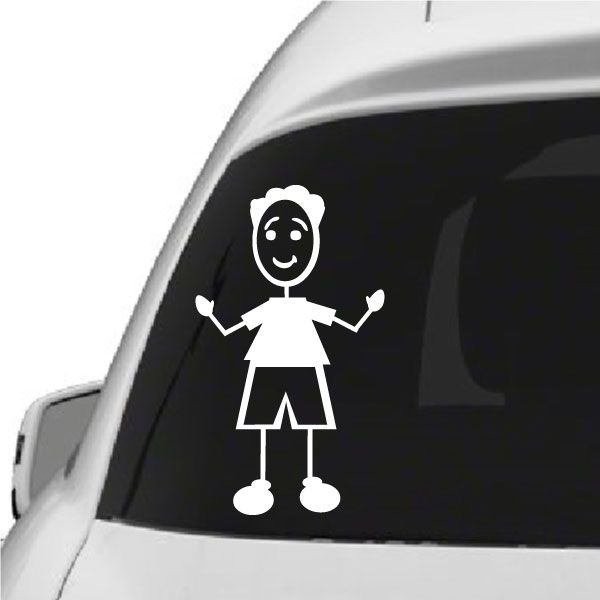 Smiling dad waving arms vinyl decal