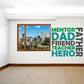Teal word die-cut decal reading FATHER, DAD, HERO, FRIEND, TEACHER, MENTOR