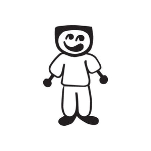 Dad flat top decal: smiling cartoon man with flat-top hair, black outline