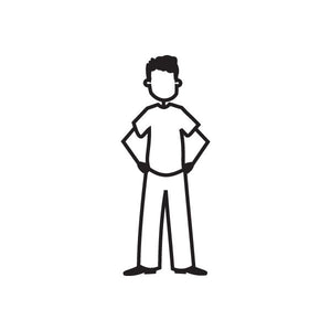 Dad decal with black silhouette of a man standing with hands on hips
