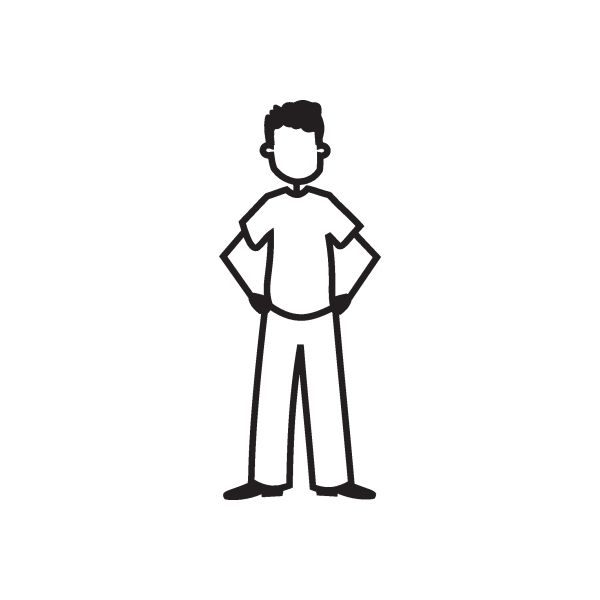 Dad decal with black silhouette of a man standing with hands on hips