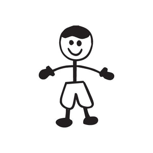 Black dad decal with smiling face, arms out, wearing diaper-style shorts