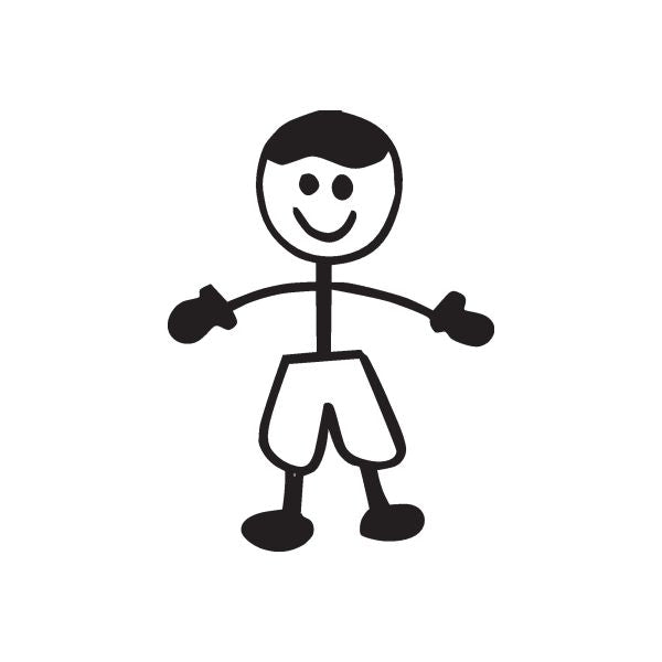 Black dad decal with smiling face, arms out, wearing diaper-style shorts