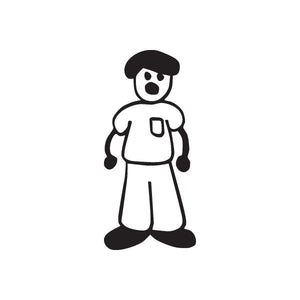 Dad shirt pocket decal with cartoon man wearing hat