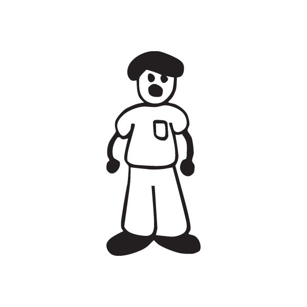 Dad shirt pocket decal with cartoon man wearing hat
