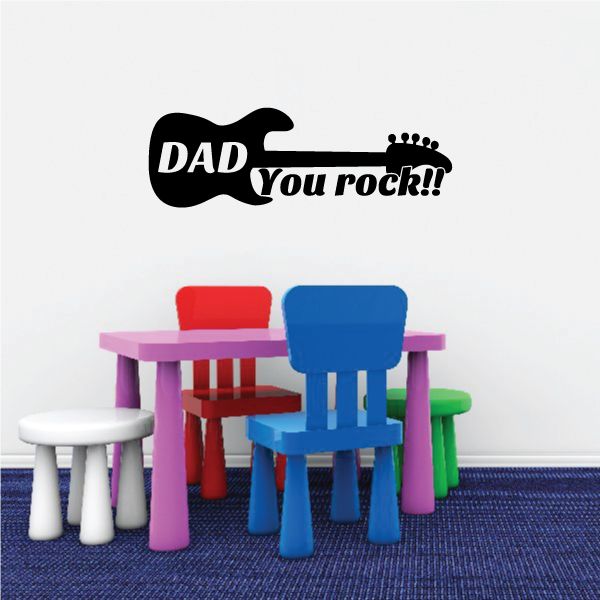 Image of Dad You Rock Guitar Decal