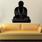 Buddha statue wall decal, seated figure with flowing robe and halo