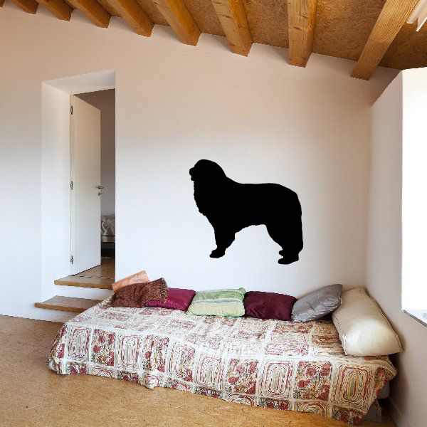 Black dog silhouette decal with standing pose