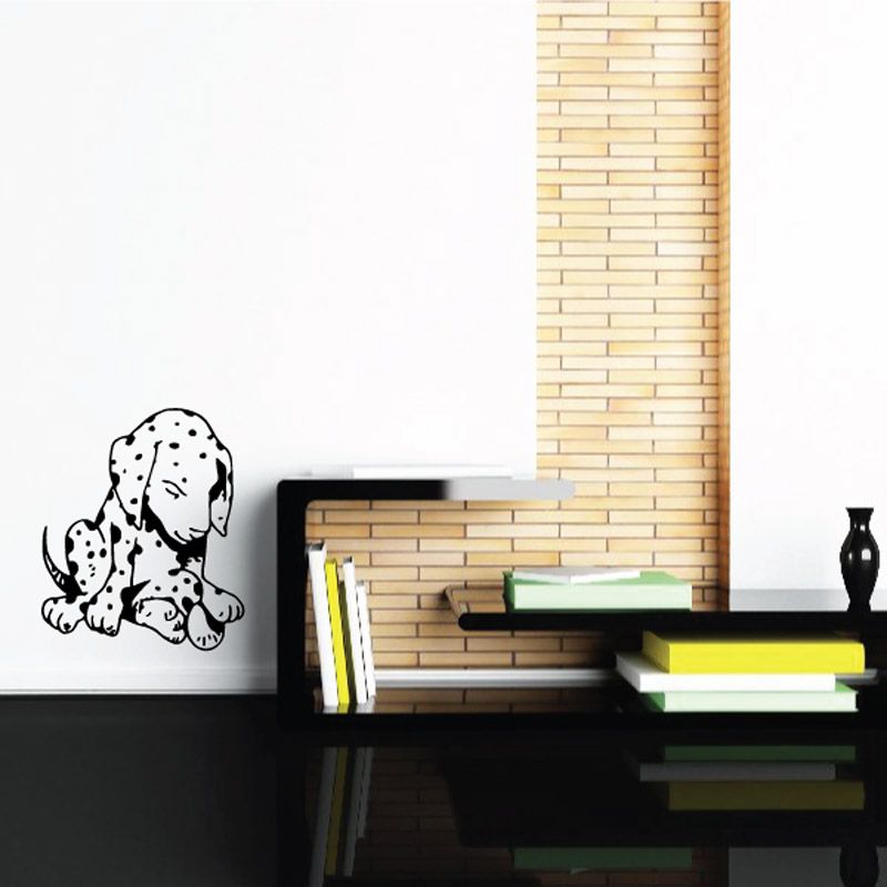 Dalmatian puppy wall decal with black-and-white illustration