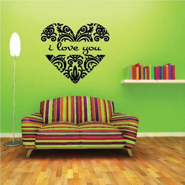 Image of Damascan I Love You Heart Frame Decal