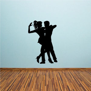 Dance wall decal vinyl silhouette of two dancers in a pose