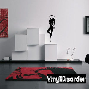 Black tribal dancer wall decal silhouette
