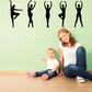 Dancer posing decal with five black dancer silhouettes in different poses