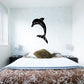 Dancing dolphin flip decal, black dolphin silhouette on white wall