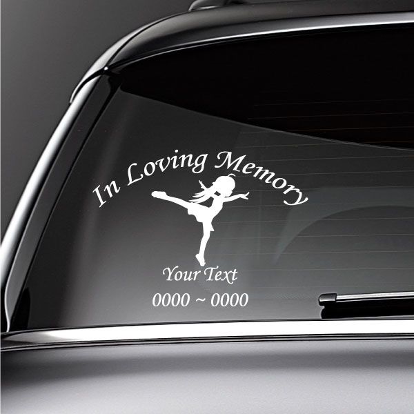 Image of Dancing Girl Custom In Loving Memory Decal