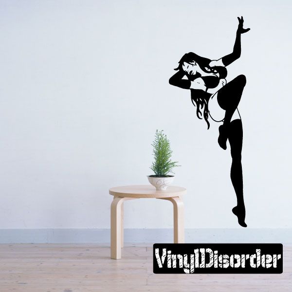 Black dancer silhouette decal with logo text