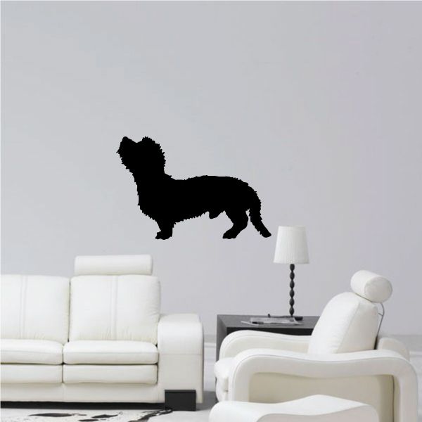 Black Dandie Dinmont Terrier wall decal silhouette