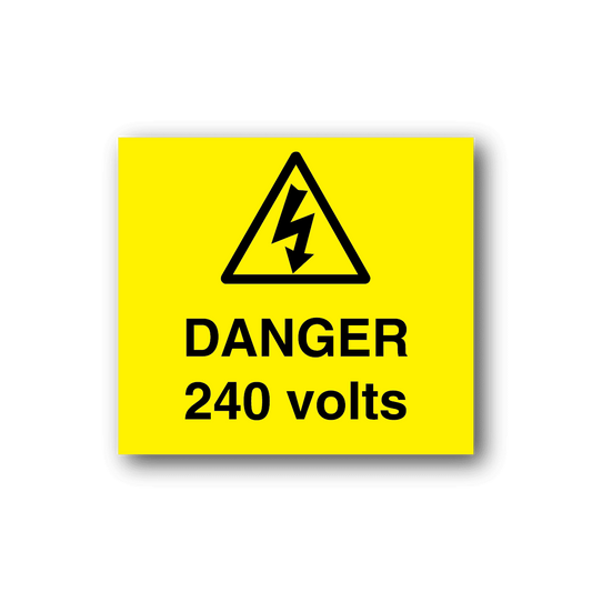 Image of Danger 240 Volts Rectangle Sticker