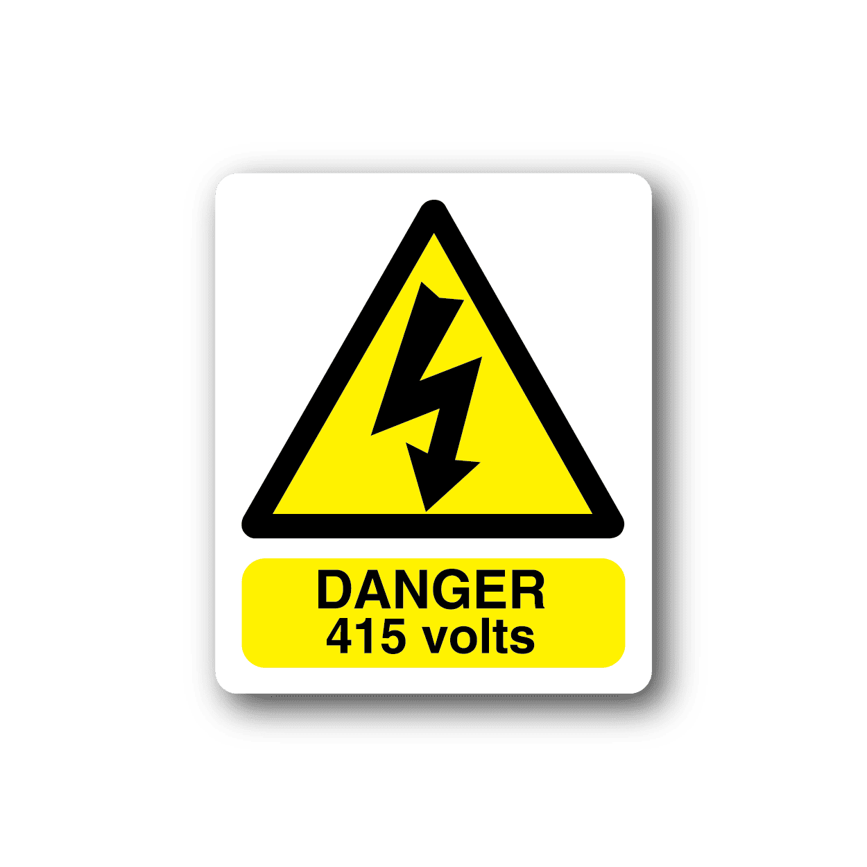 Image of Danger 415 Volts Rectangle Sticker