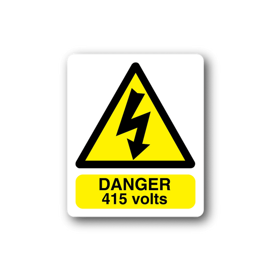 Image of Danger 415 Volts Rectangle Sticker