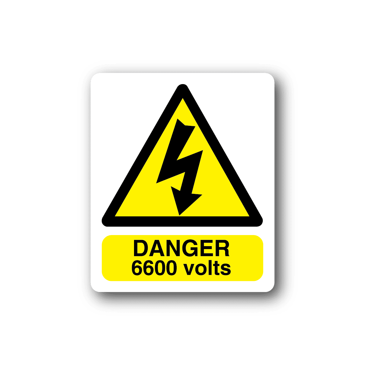 Image of Danger 6600 Volts rectangle Sticker