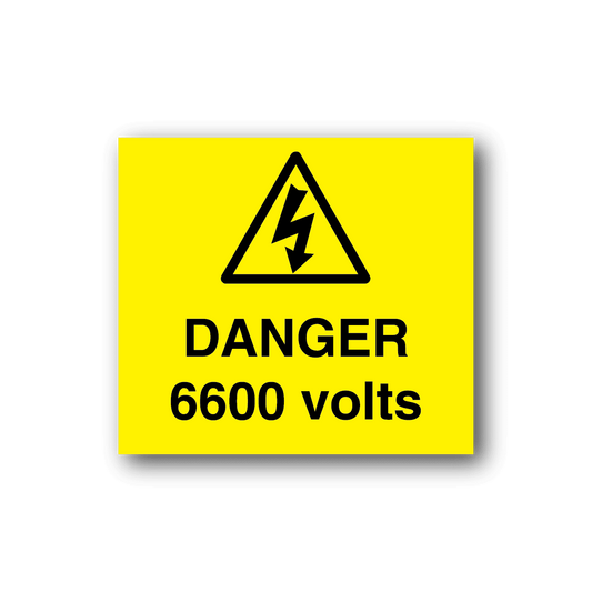 Image of Danger 6600 Volts Sticker