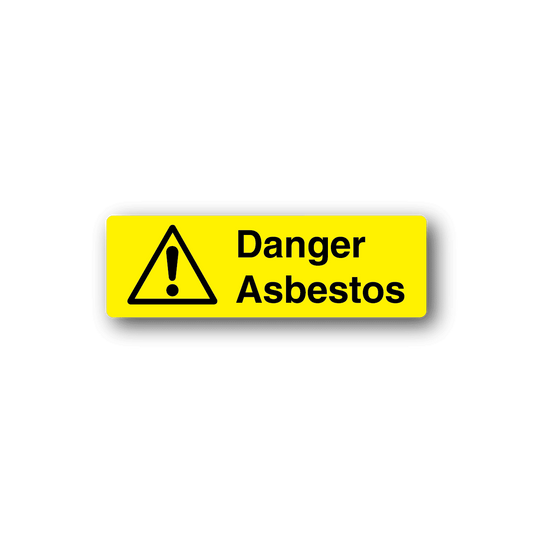 Image of Danger Asbestos Yellow Sticker