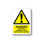 Danger automatic machinery sticker with yellow warning triangle and DANGER text