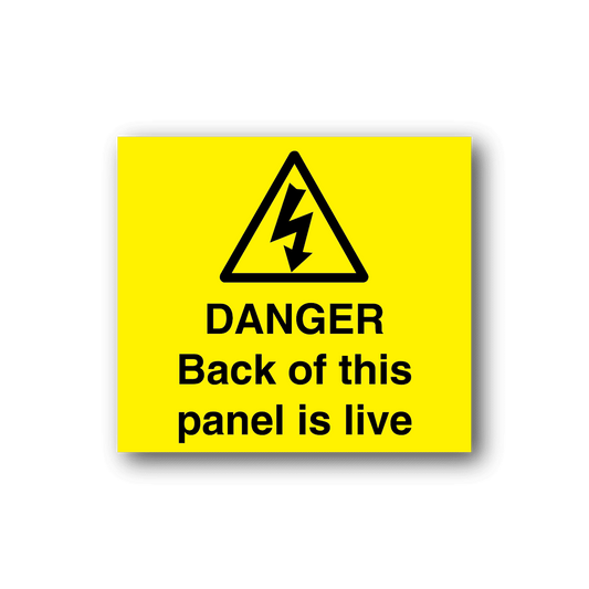 Image of Danger Back Of This Panel Is Live Sticker