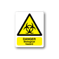 Biological hazard warning sticker with biohazard symbol and DANGER text