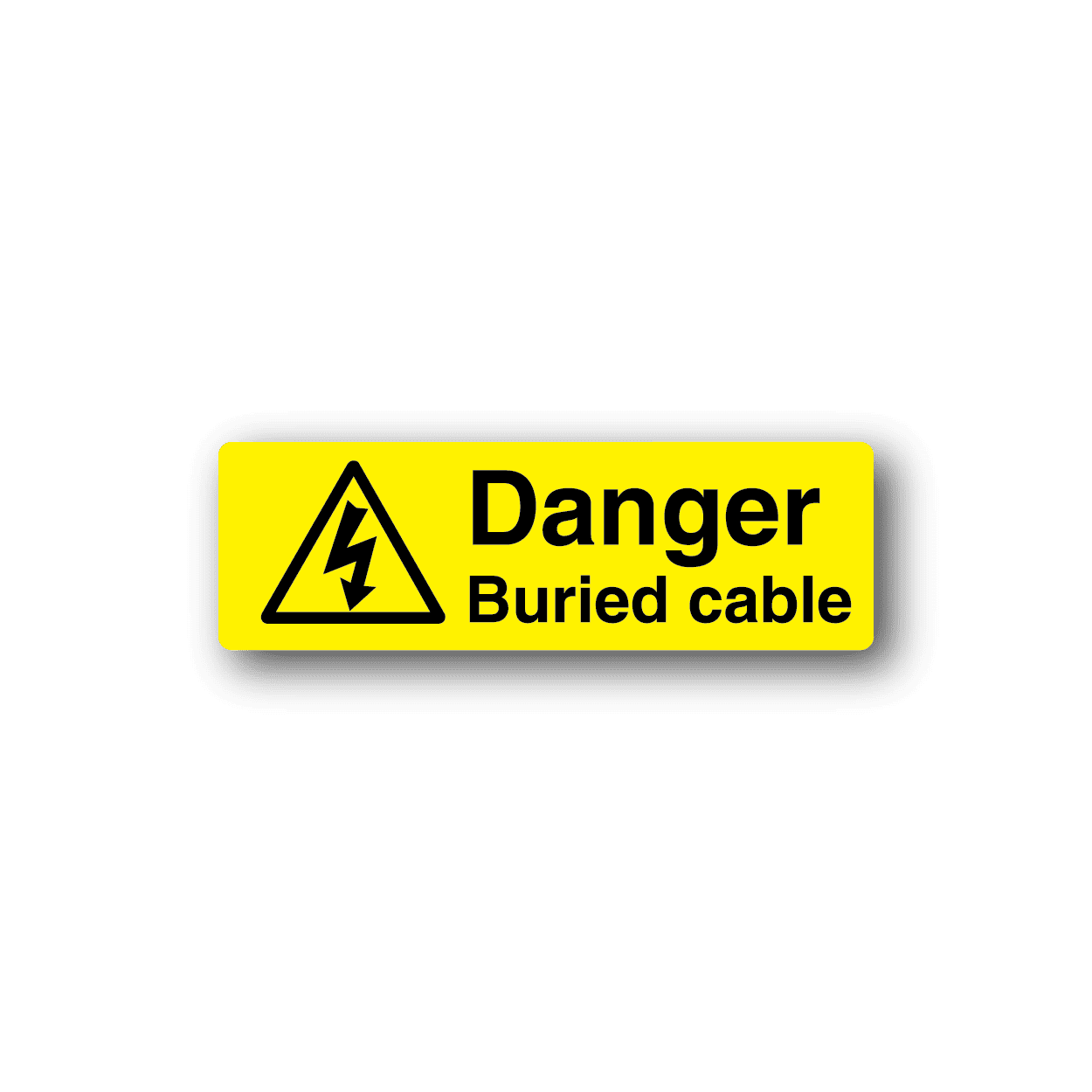 Image of Danger Buried Cable Rectangle Sticker