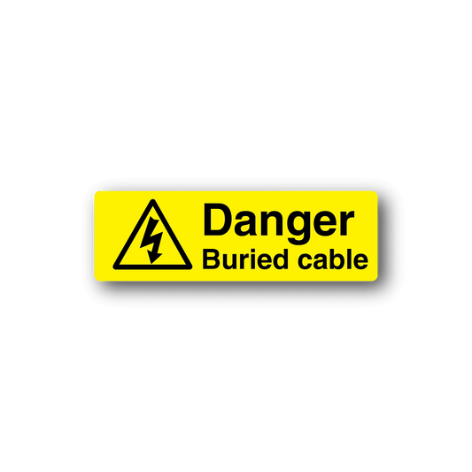 Image of Danger Buried Cable Rectangle Sticker