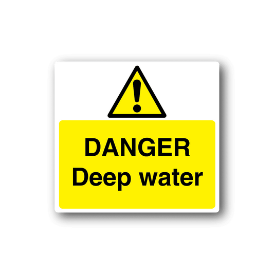 Image of Danger Deep Water Sticker