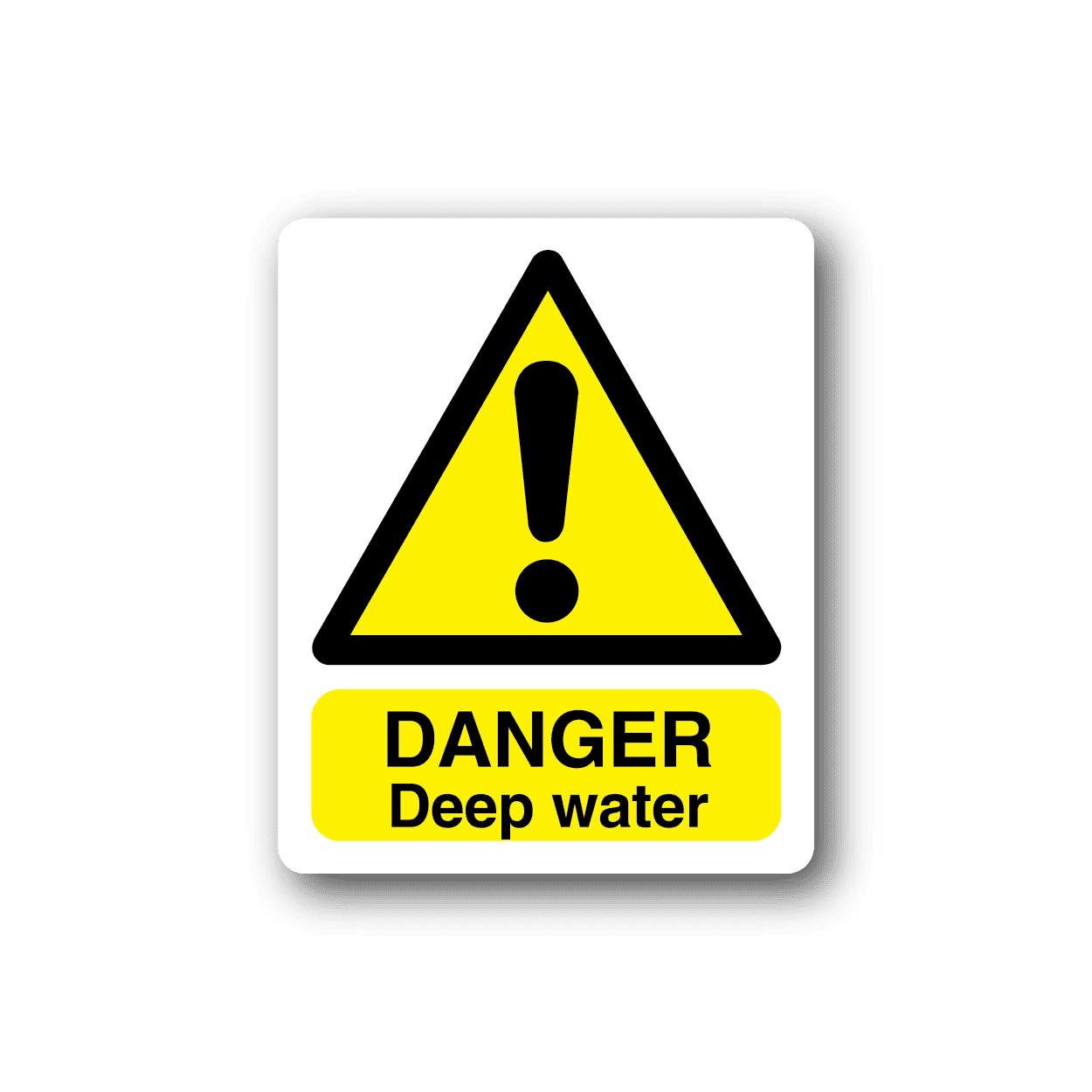 Image of Danger Deep Water White Sticker