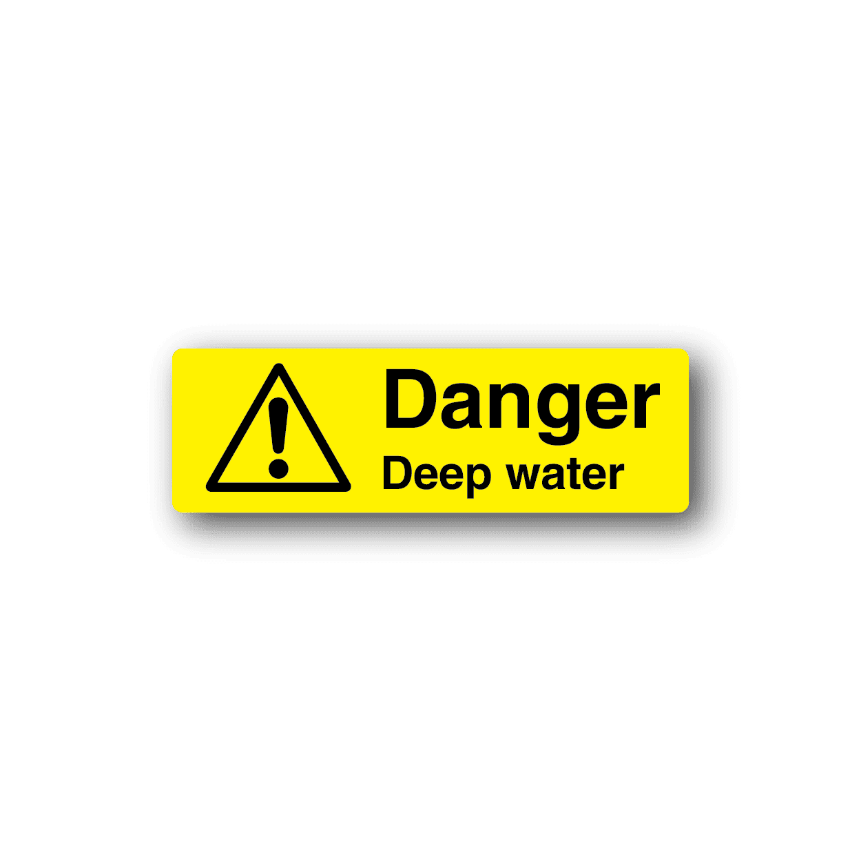 Image of Danger Deep Water Yellow Sticker