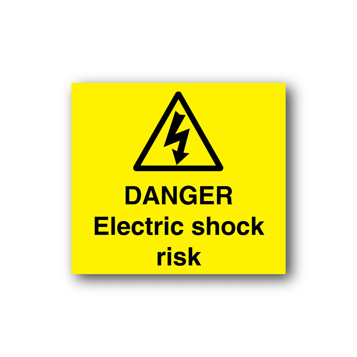 Image of Danger Electric Shock Risk Yellow Sticker