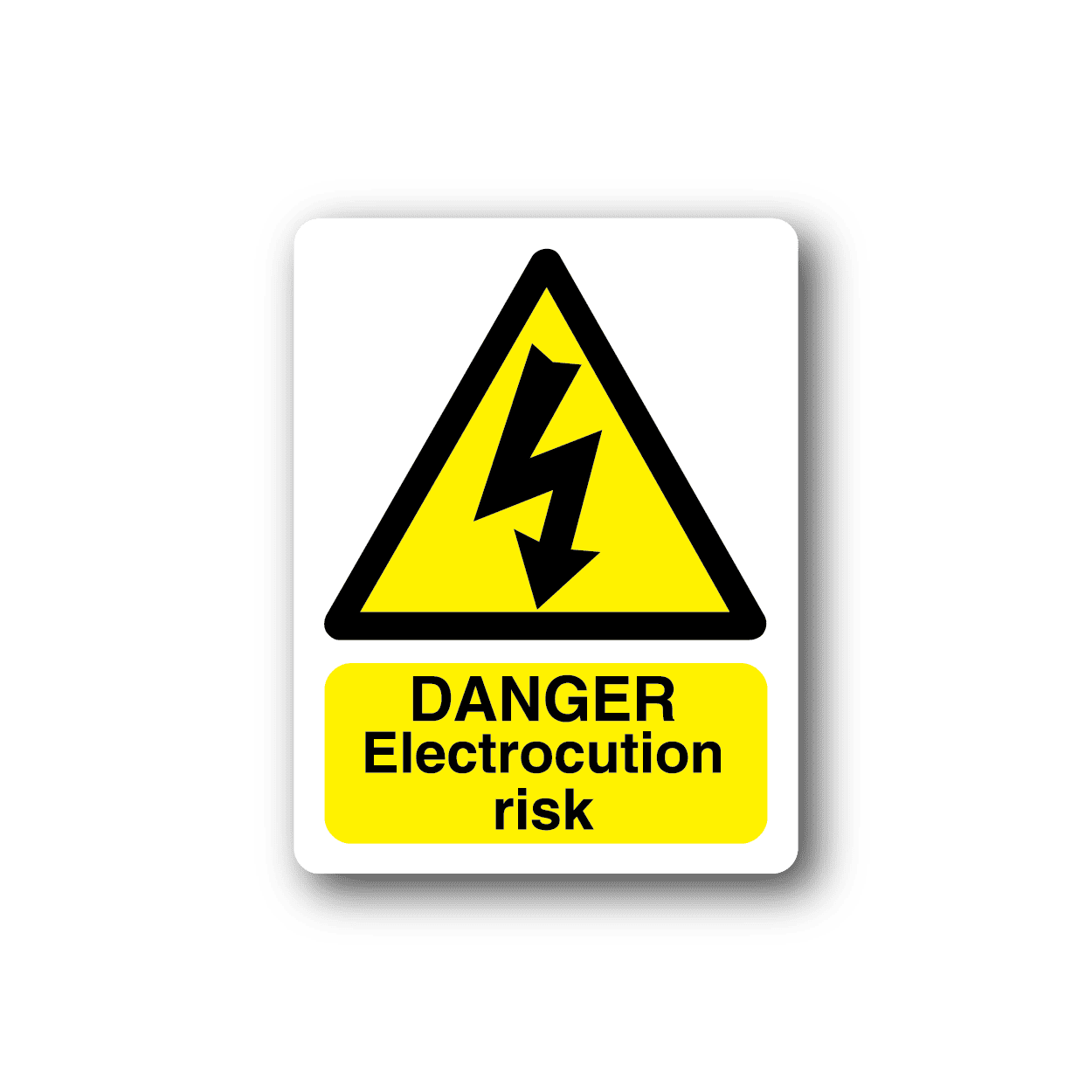 Image of Danger Electrocution Risk White Sticker