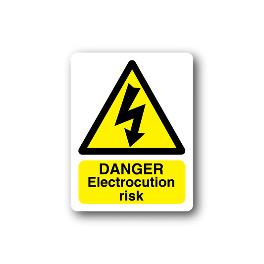 Image of Danger Electrocution Risk White Sticker